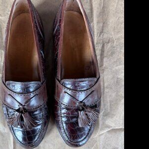 Johnston & Murphy Mens Brown Leather Shoes (Sz 10 W)